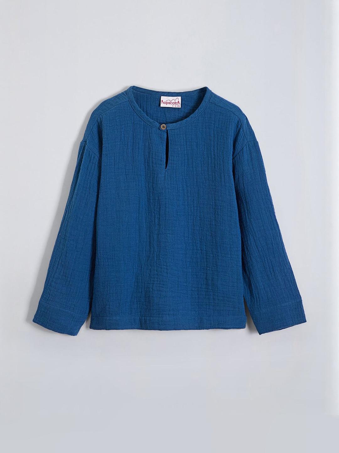 トップス GAUZEJERSEYDOUBLESLEEVETOPFUMIKAUCHIDA Buy Hopscotch Boys Textured Cotton Gauze Shirt - Shirts for Boys