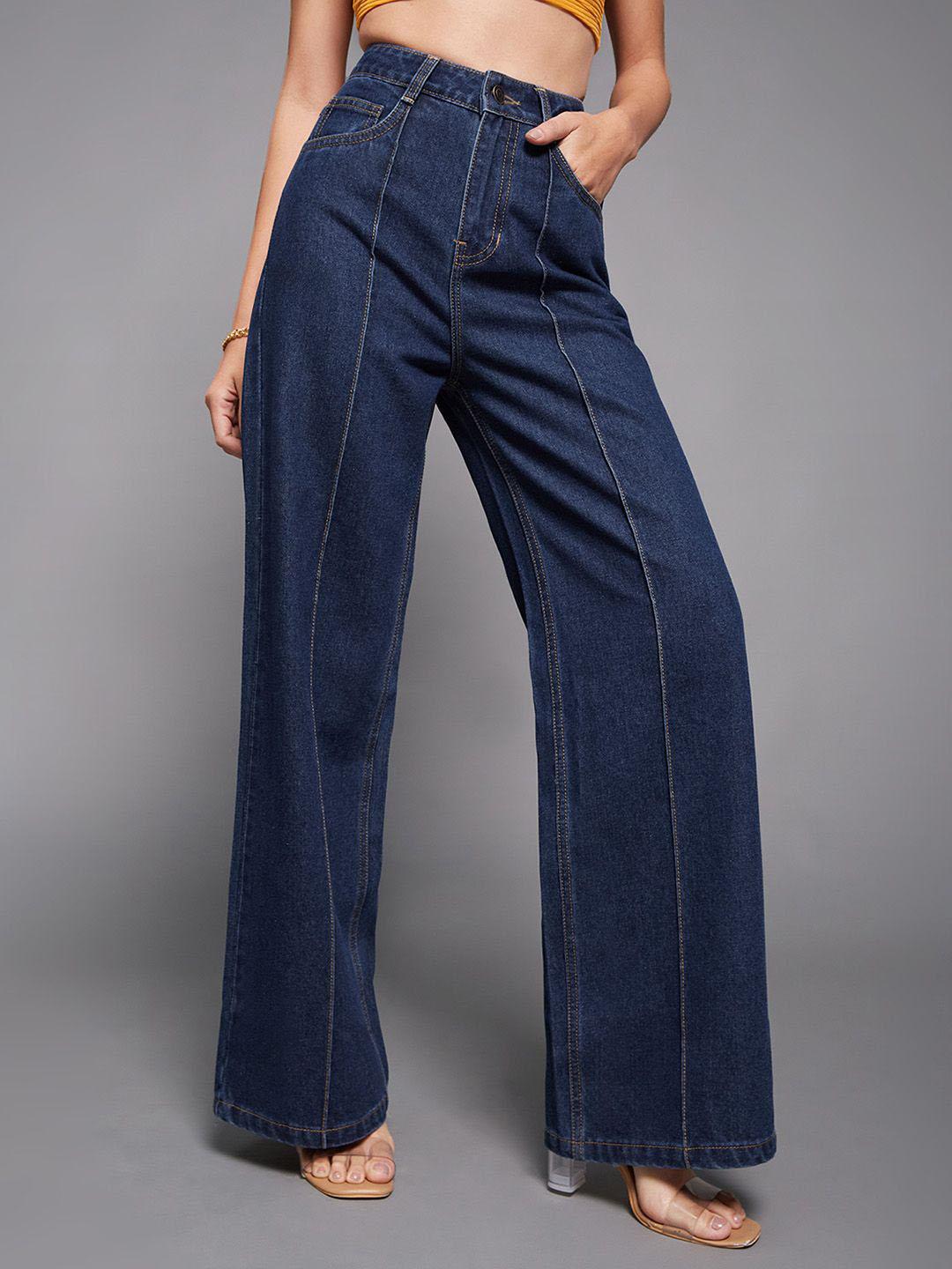 Buy Miss Chase Twilight Prism Women Panelled Wide Leg Jeans