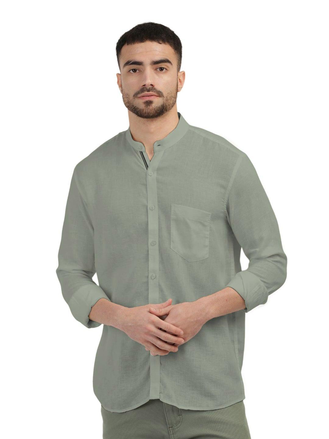Buy OTTO Men India Slim Relaxed Fit Solid Band Collar Casual Shirt