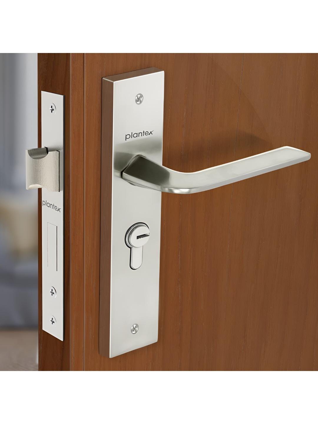 Buy Plantex Silver Mort Handle Lock - Door Lock for Unisex
