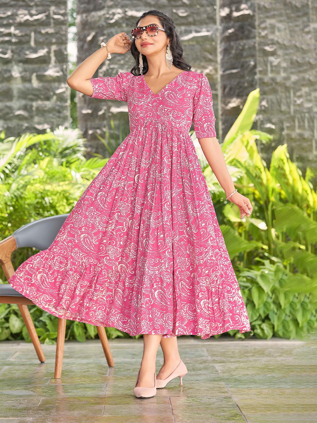 Buy ODD BY chansi TRENDZ Women Puff Sleeve Fit & Flare Midi Dress