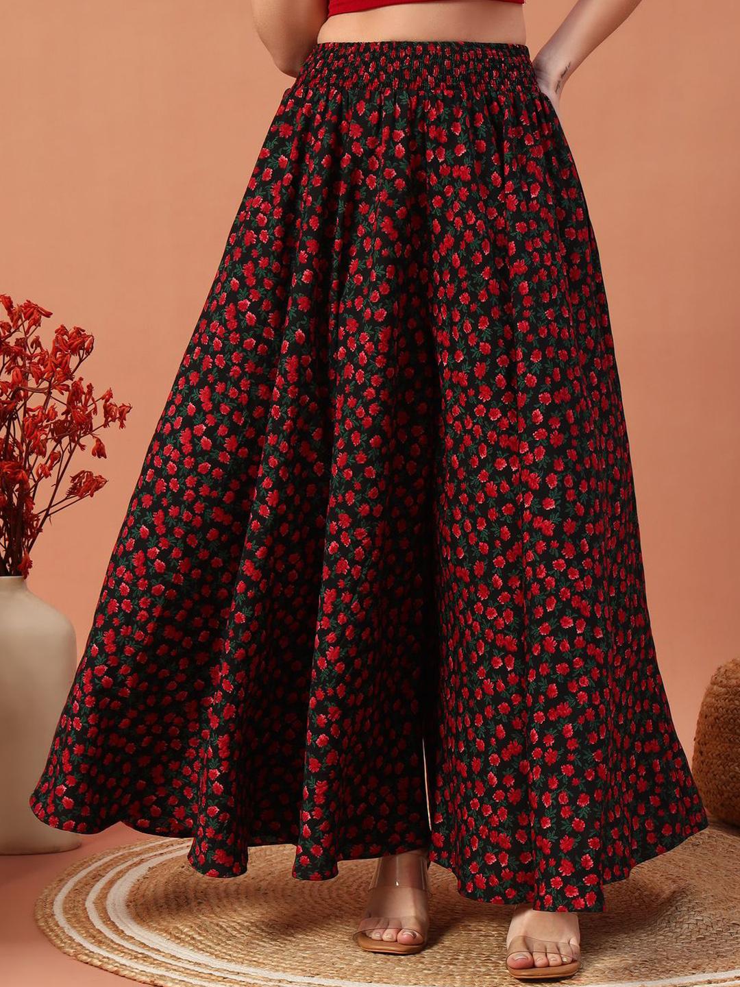Buy OTABU Floral Printed Flared Maxi Skirt - Skirts for Women