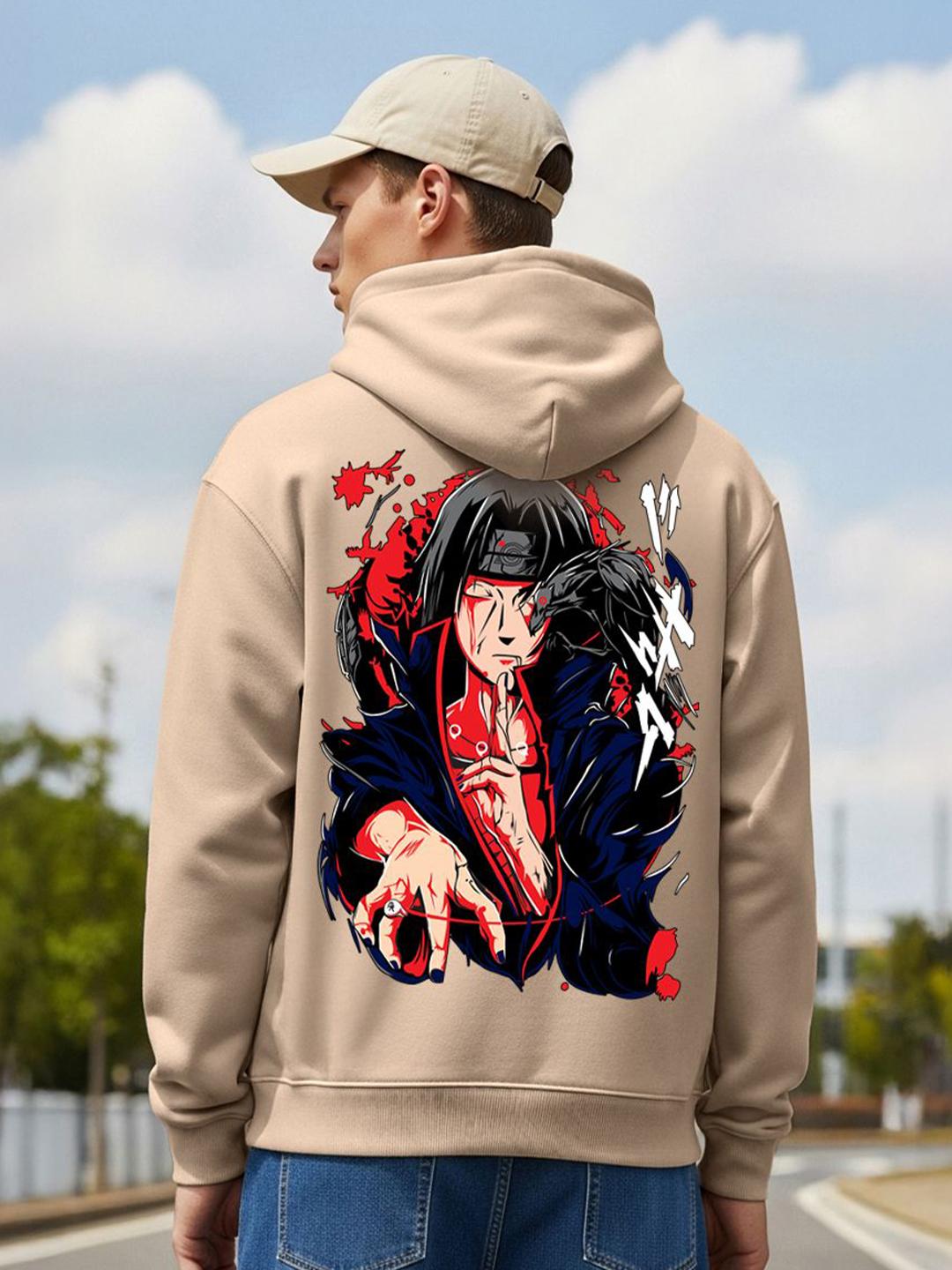 Itachi Anime Eye Hoodie Anime DOUBLE EYE ITACHI HOODIE WHITE XXXL