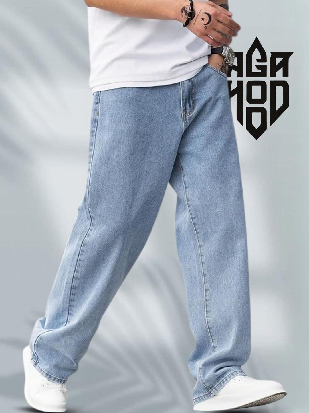 ANGERHOOD Men Baggy Fit Mid-Rise Jeans - Image 1