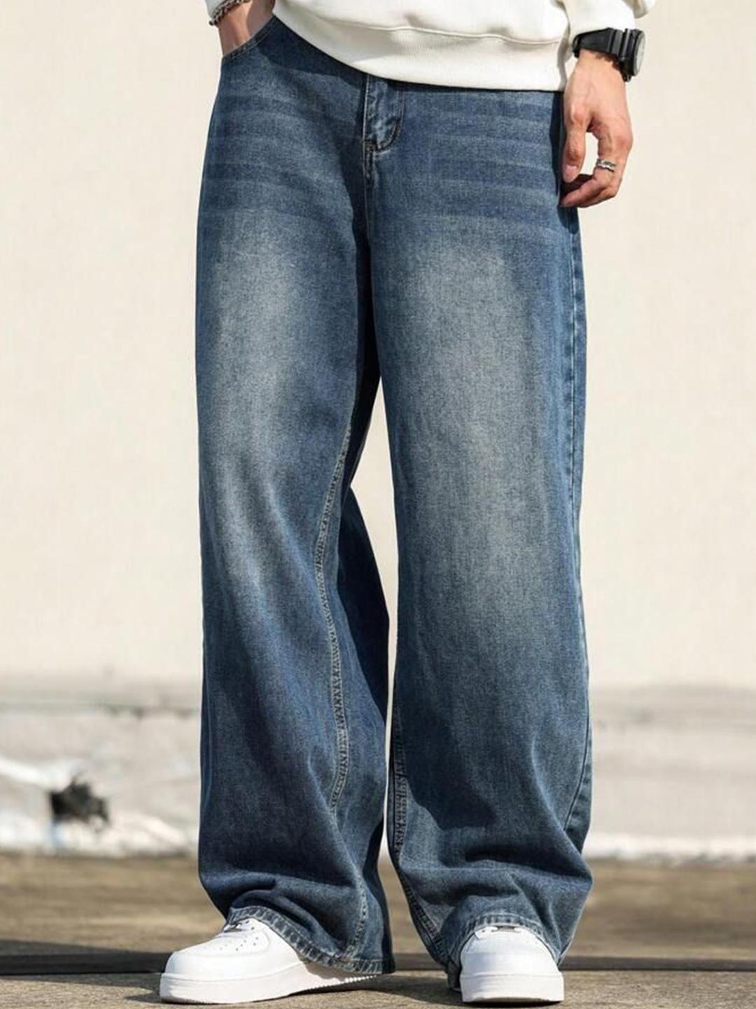 STEPLE DENIMS STPLE DENIMS Men Baggy Loose Fit Mid-Rise Cotton