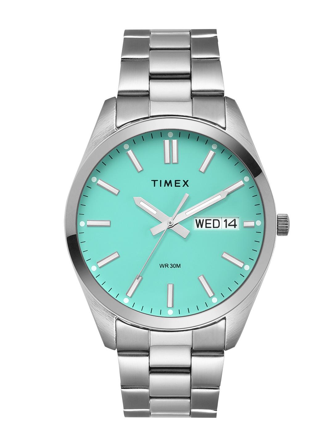 Timex Men Brass Dial Watch with Stainless Steel Bracelet