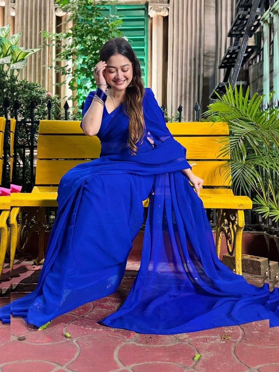 STYLETONE Poly Georgette Saree - Image 1