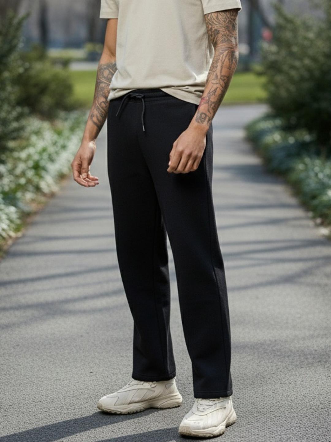 Buy XYXX Men Solid Black IntelliSmooth Pulse Relaxed Sweatpants