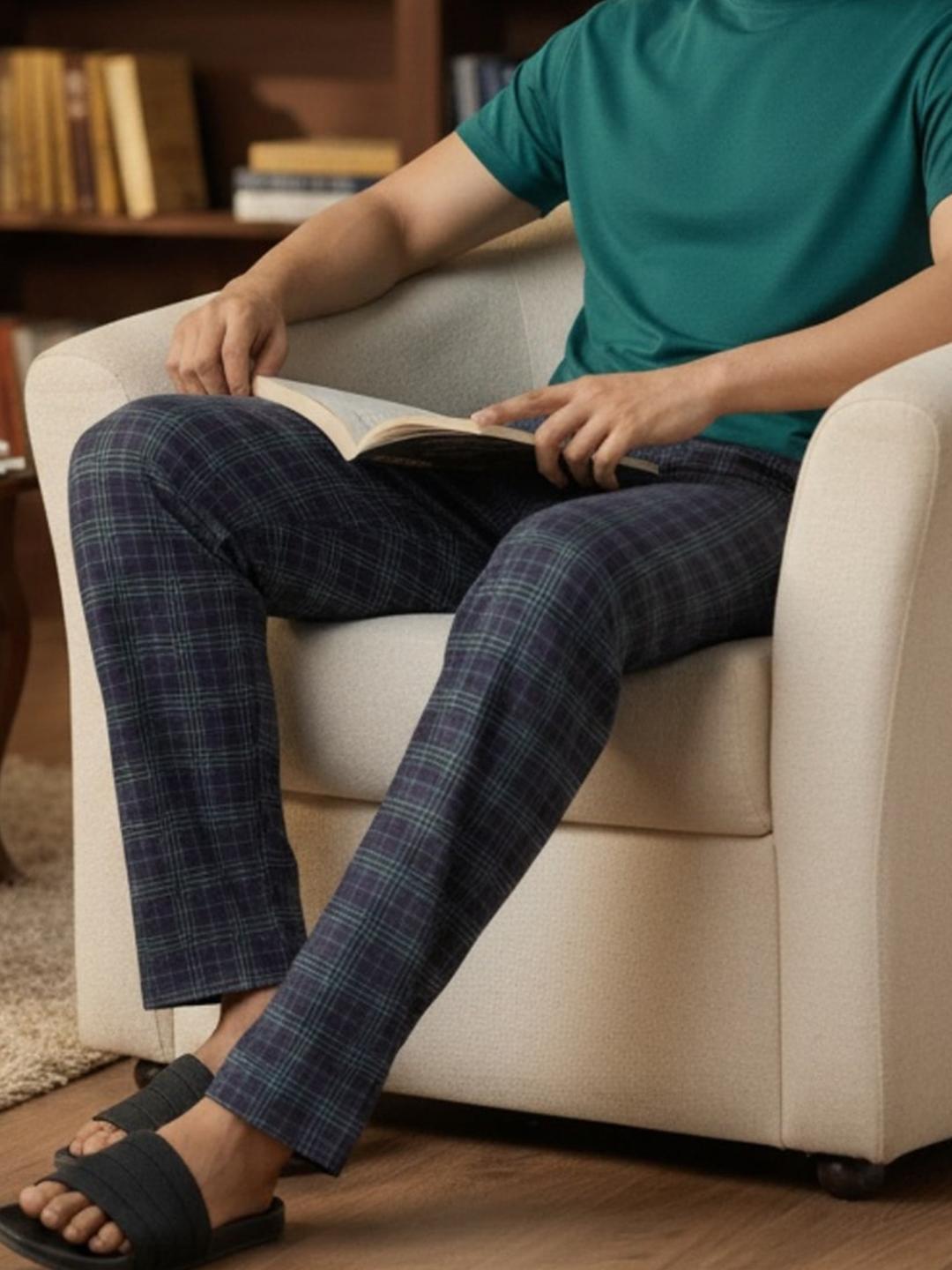 Buy XYXX Men Checked Cotton Lounge Pants - Lounge Pants for Men