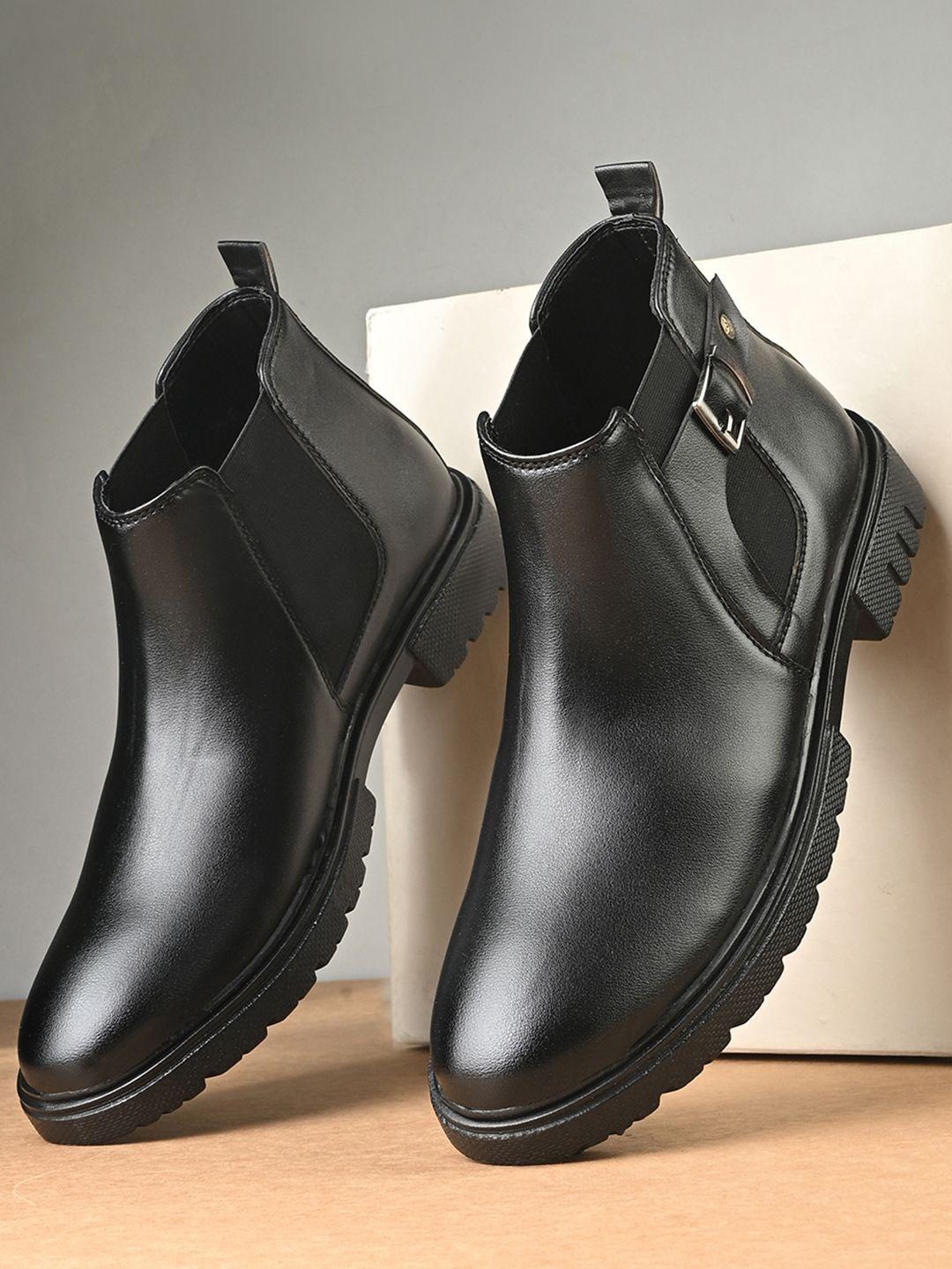 HERE&NOW Men Round Toe Slip-On Chelsea Boots