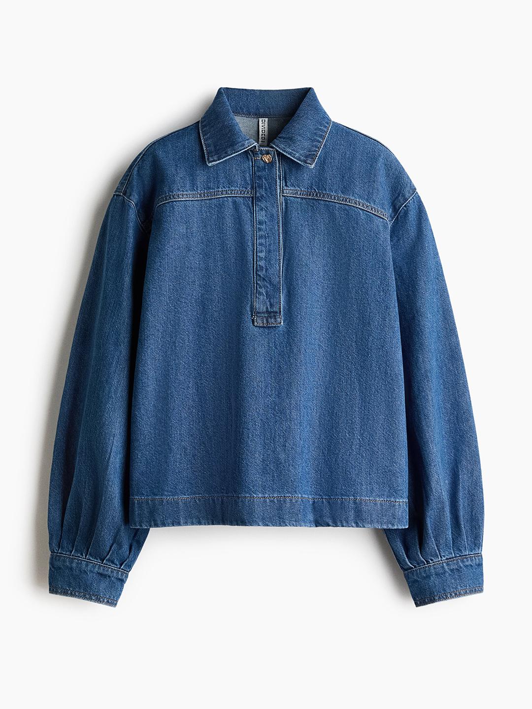 H&M Denim Popover Shirt Blue - Image 1