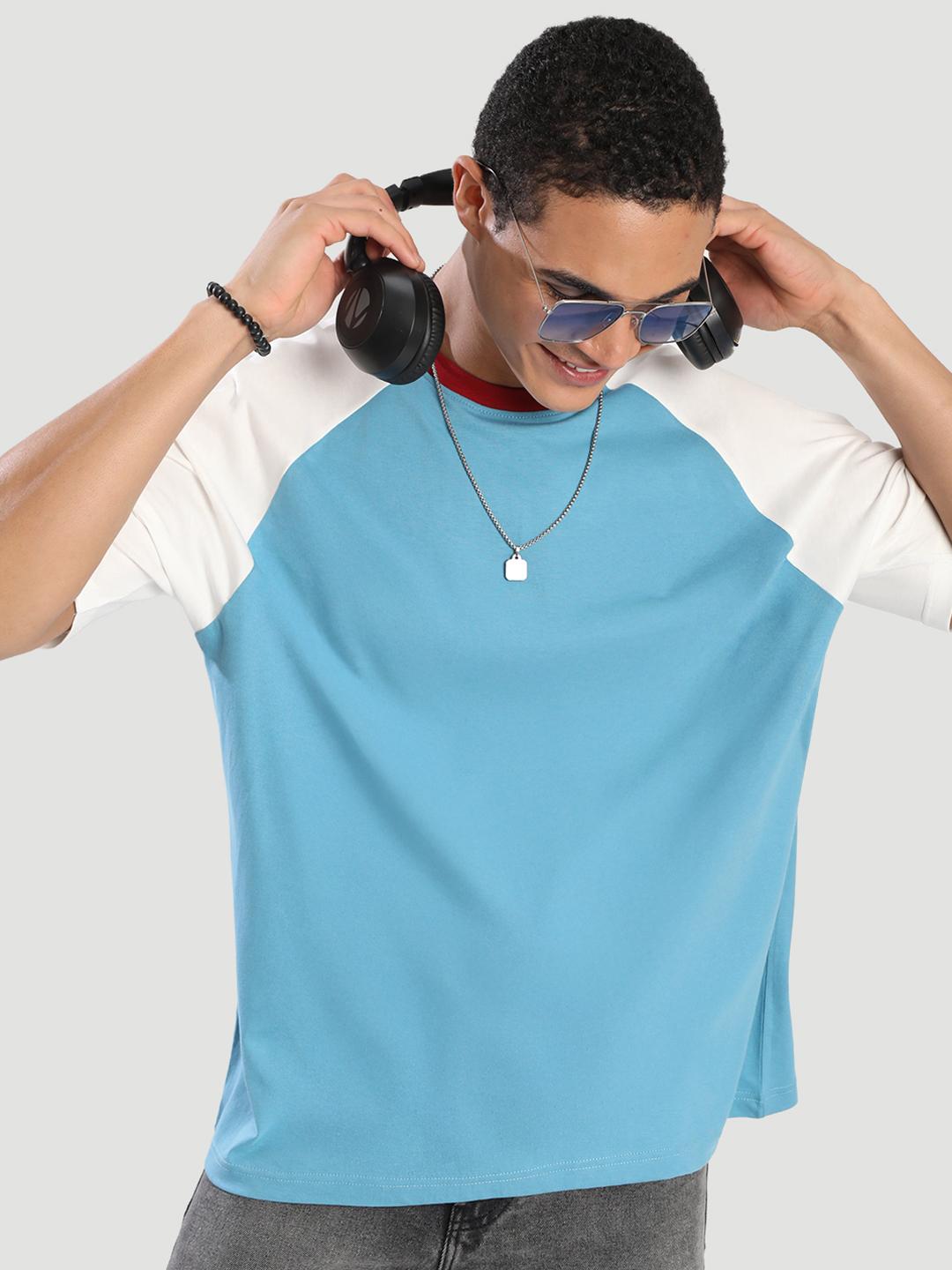 Bene Kleed Men Colourblocked Raglan Oversized T-shirt -  - Apparel for Men