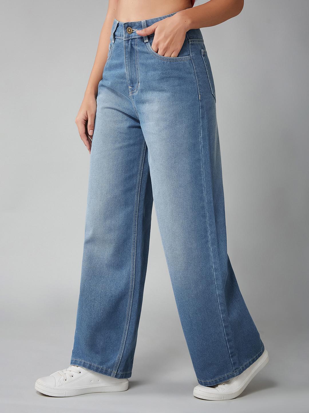 DOLCE CRUDO Women Wide Leg High-Rise Jeans - Image 1
