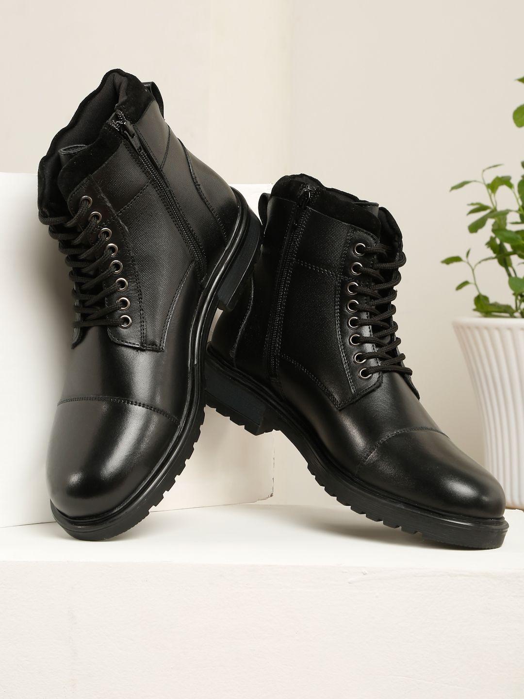 Teakwood Leathers Solid Buckle Detail Leather Boots - Image 1