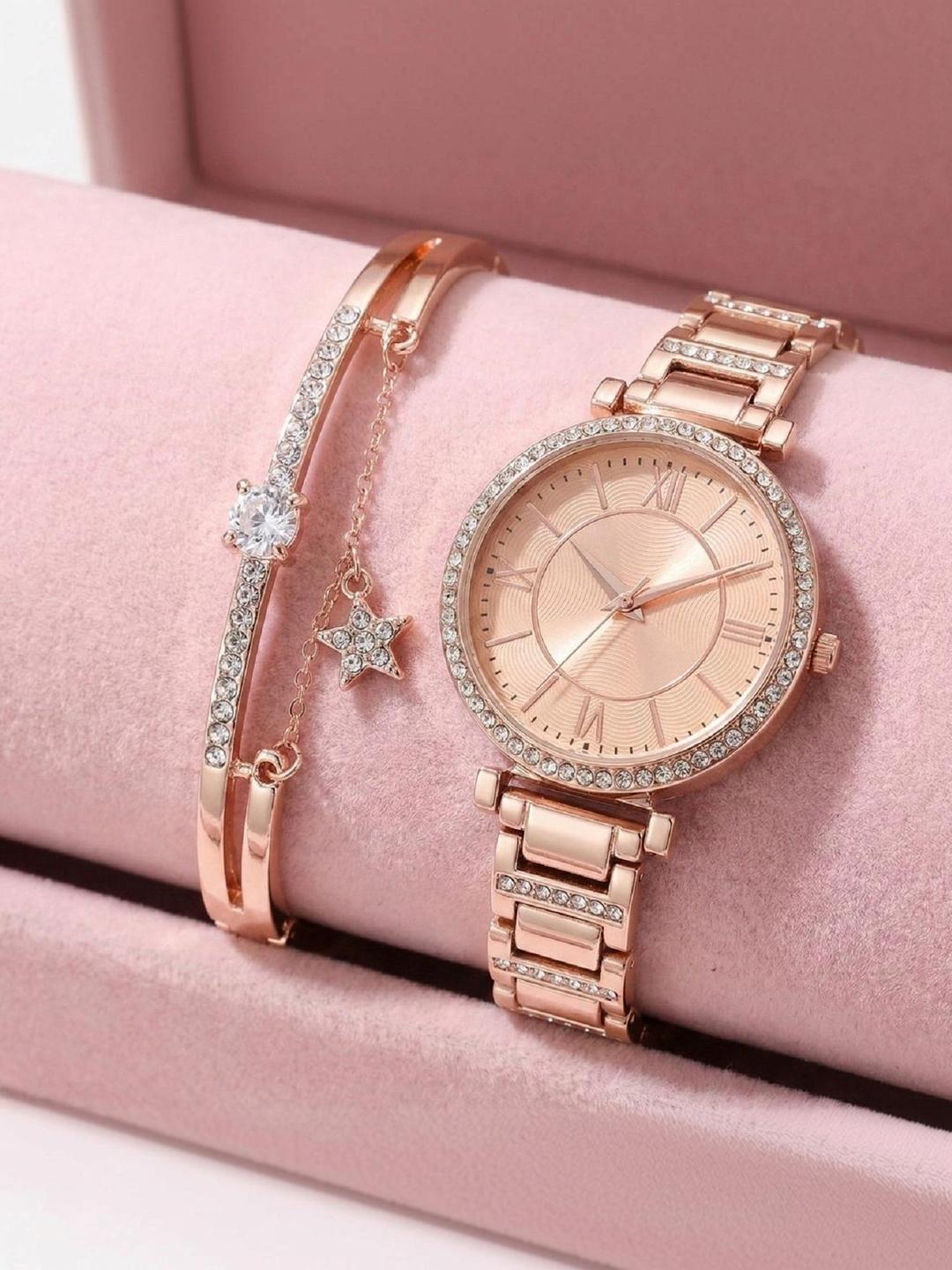 WATCHSTAR Women Copper&Star Bracelet Watch Brown - Image 1