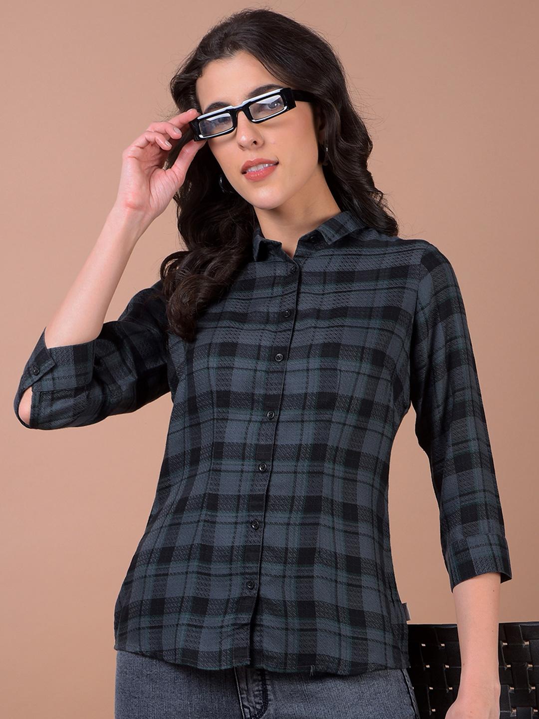Cest Nous☆Lace Trim Plaid Shirt☆トップス☆美品 Crimsoune Club 