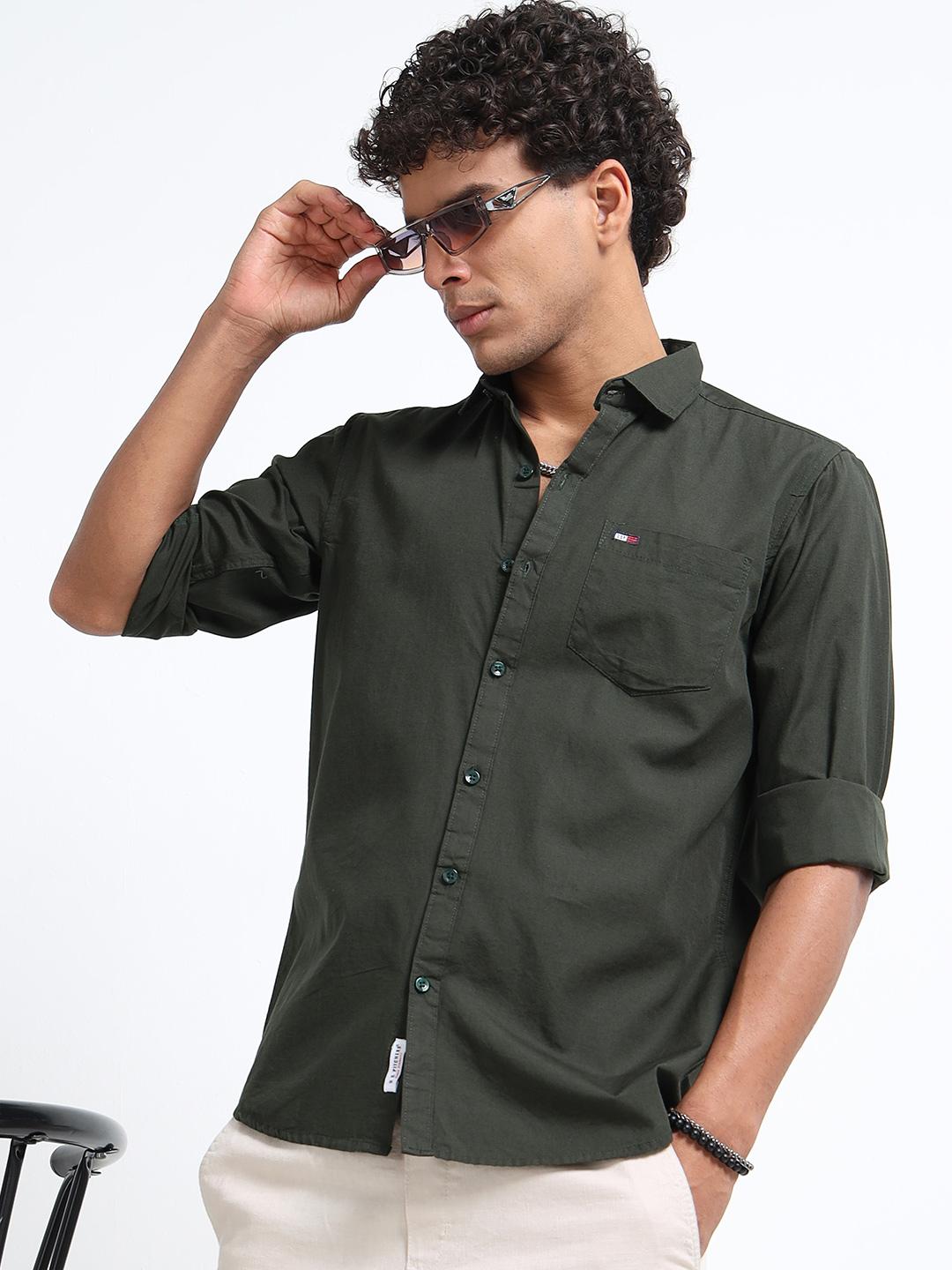 U.S. PITCHERS Men Slim Fit Casual Shirt - Image 1