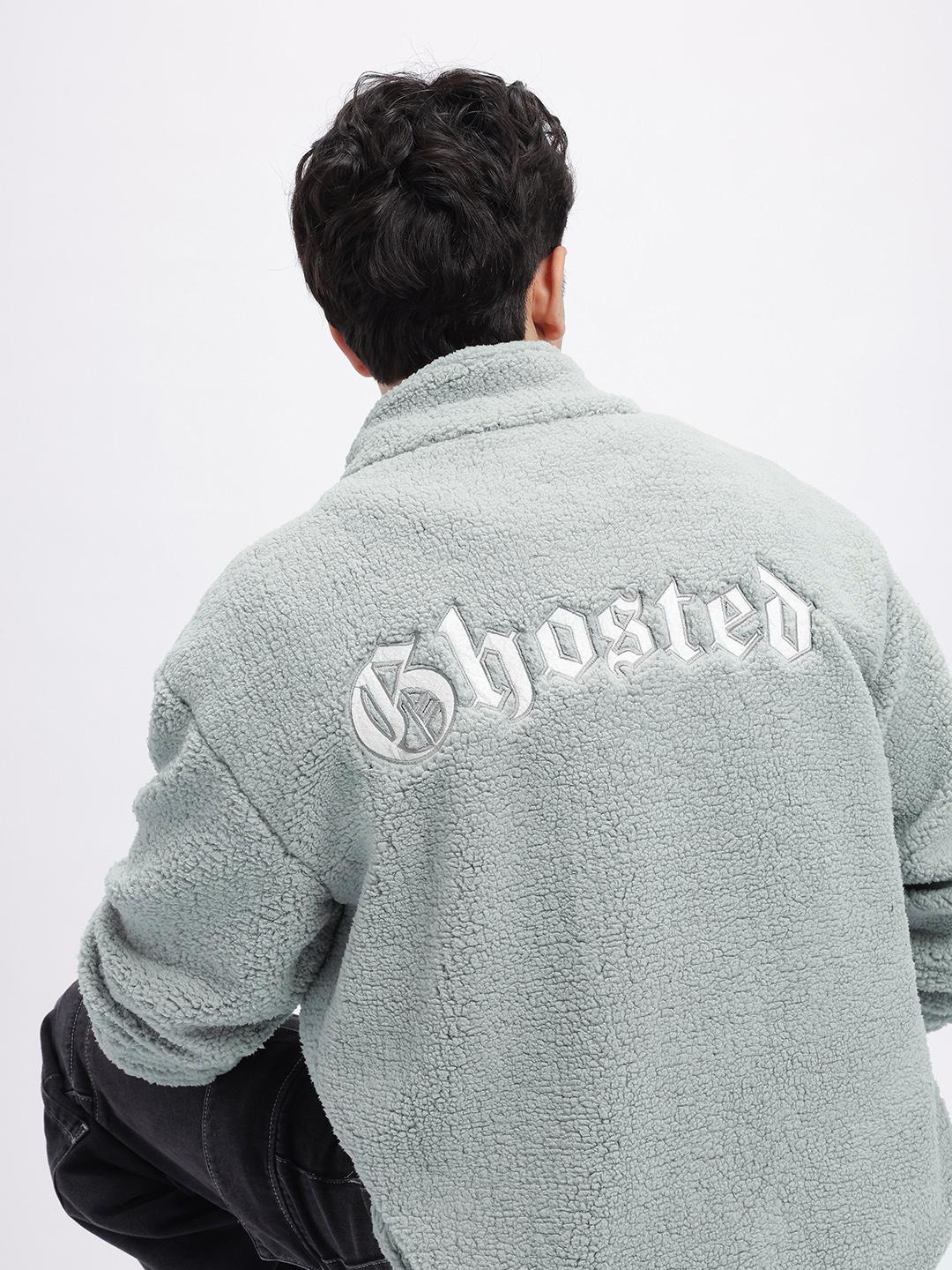 Buy glitchez Typography Applique Detail Ovrsized Fleece Sherpa