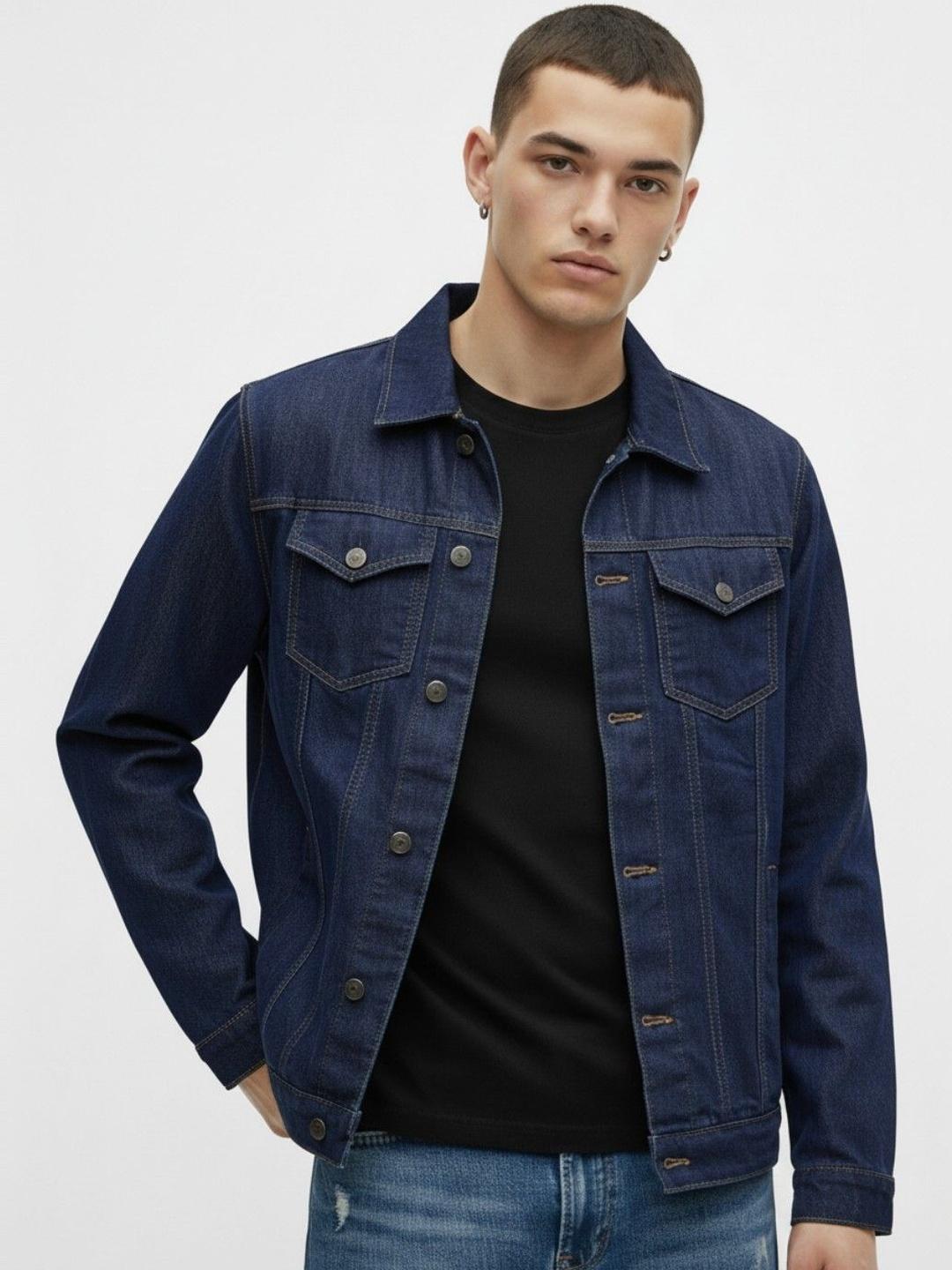 glitchez Men Denim Jacket Blue