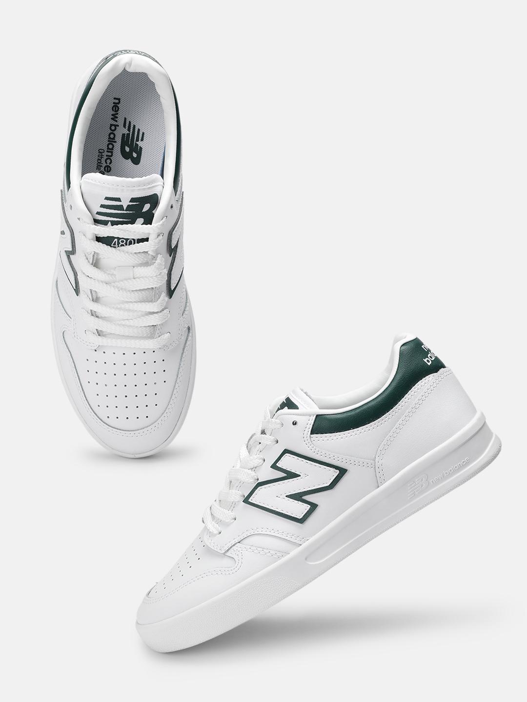 New Balance Men BB480 Leather Sneakers with Perforated Detail