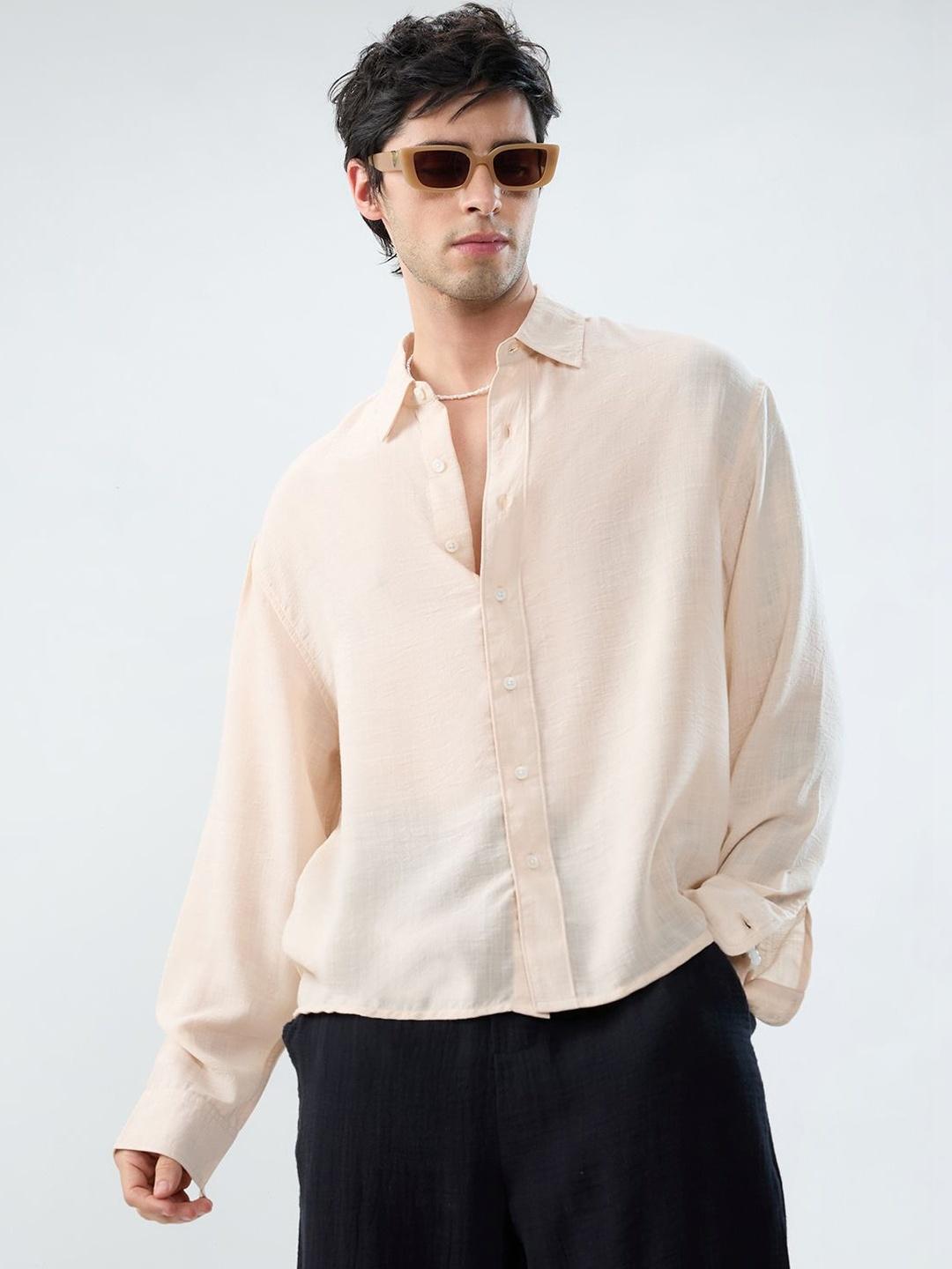 VASTRADO Pearl Soft Cotton Long Sleeves Boxy Fit Shirt - Image 1