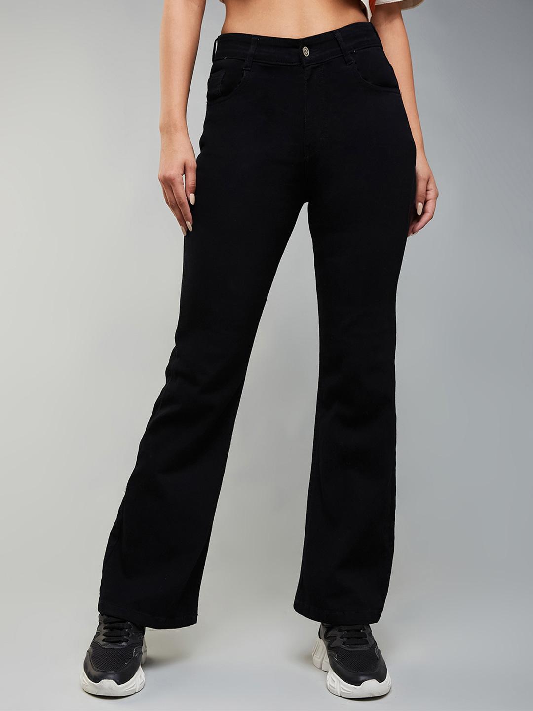 DOLCE CRUDO Women Wide Leg High Rise Blue Jeans - Image 1