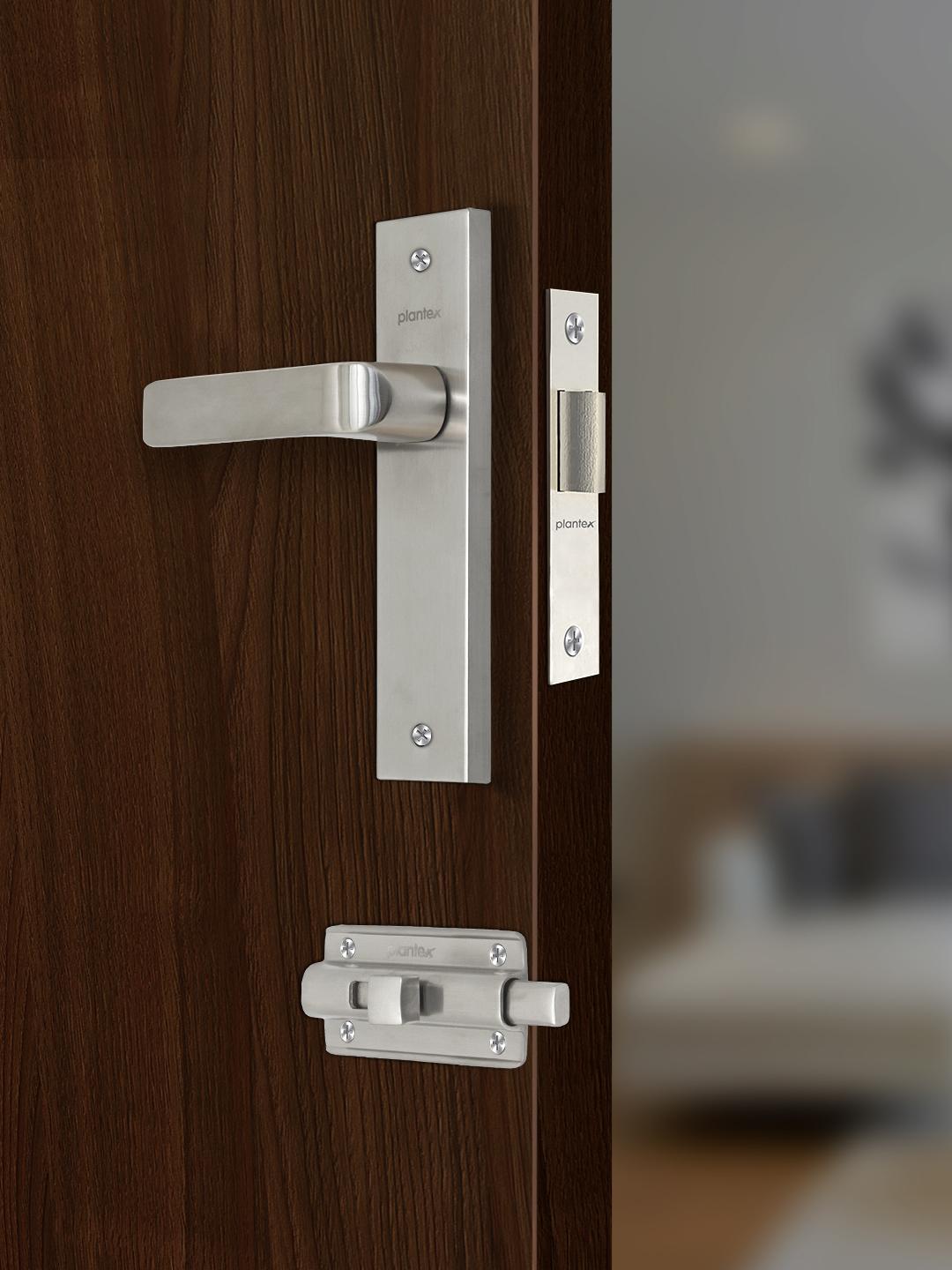 Buy Plantex Grey Strong & Sturdy Handle Door Lock - Door Lock for