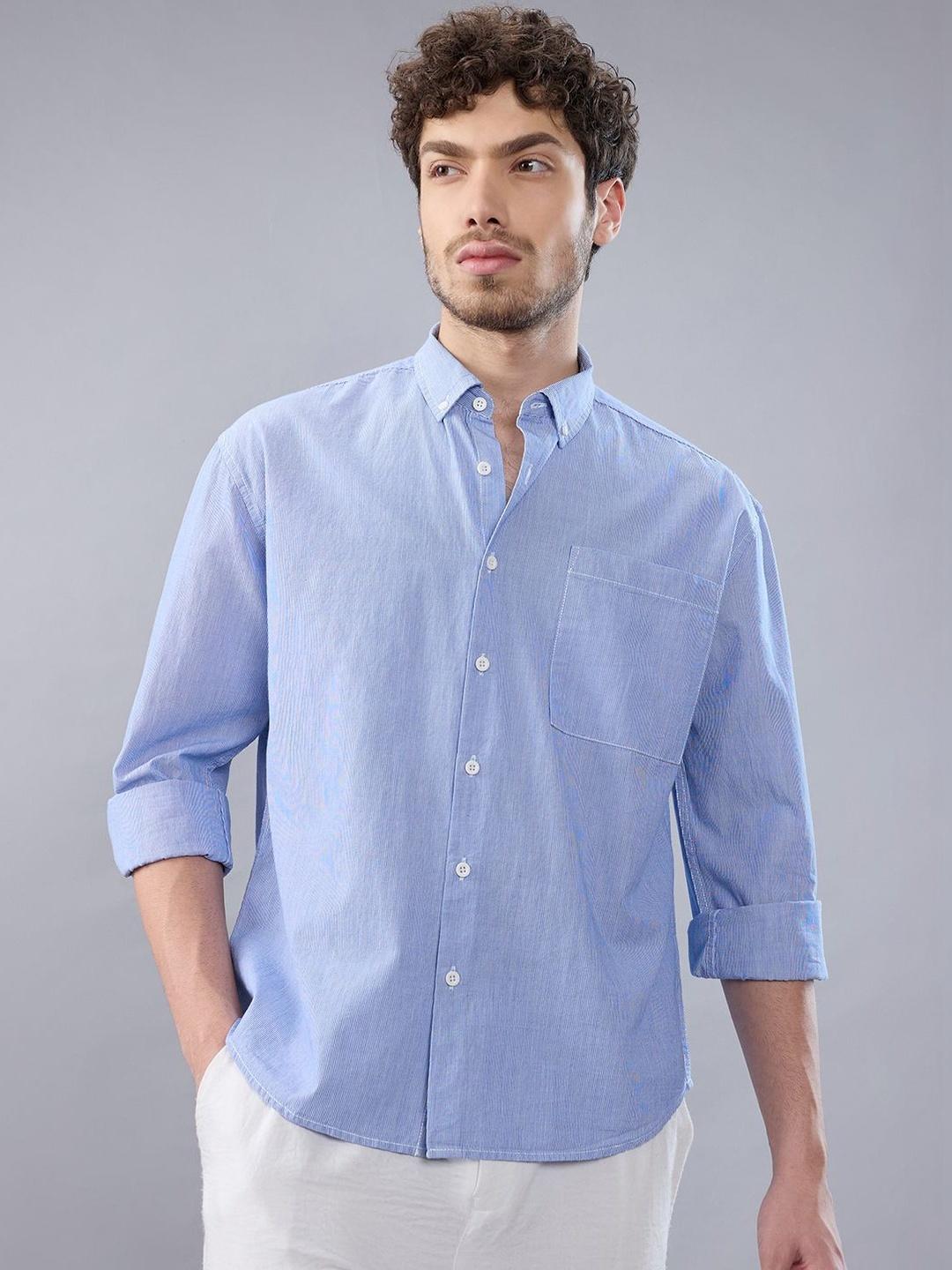 HERE&NOW Men Pinstripes Striped Casual Shirt