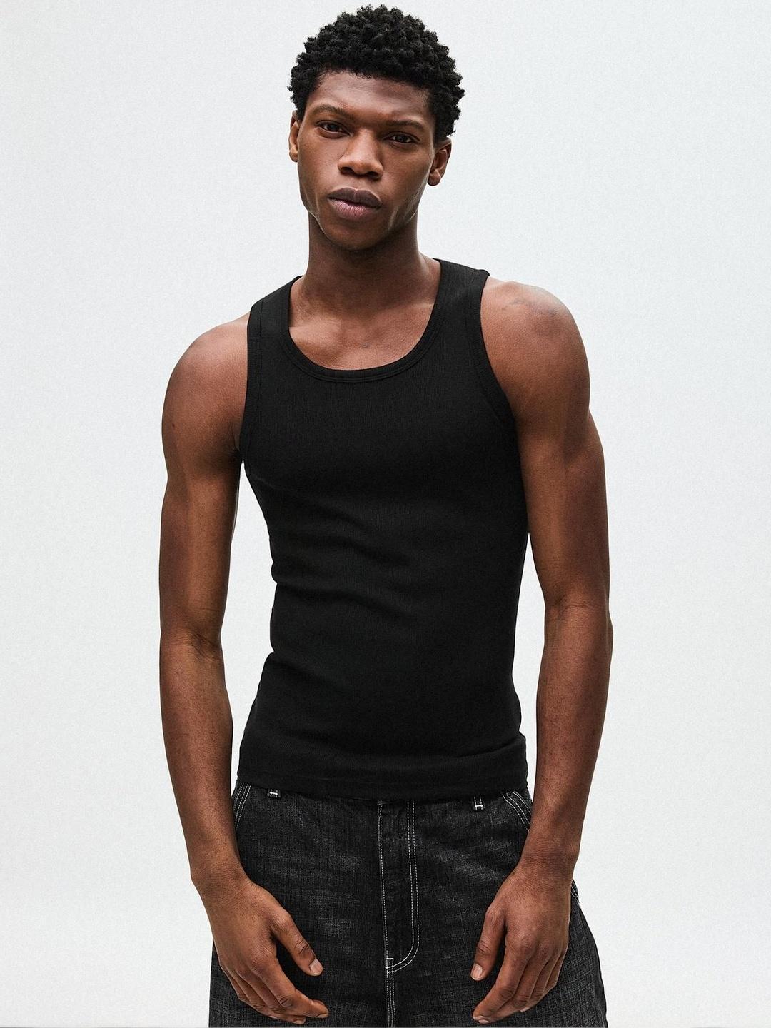 Bershka Ribbed Vest Top - Image 1