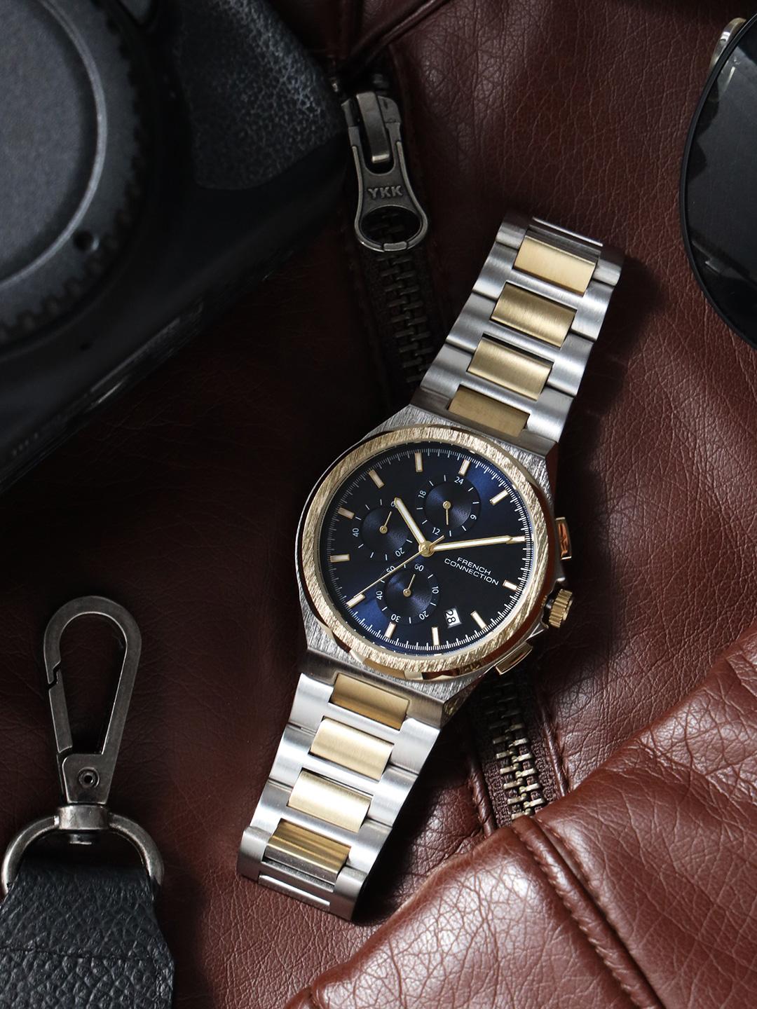 Buy French Connection Men Patterned Dial & Stainless Steel