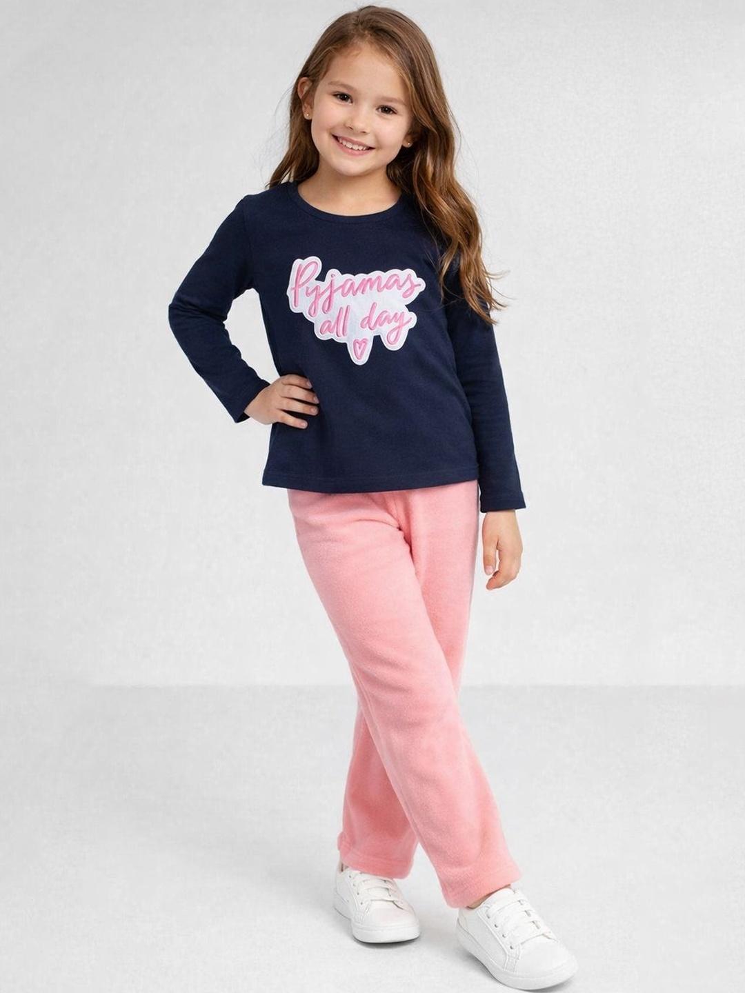Here&Now X Game Begins Girls Printed T-shirt with Pyjamas