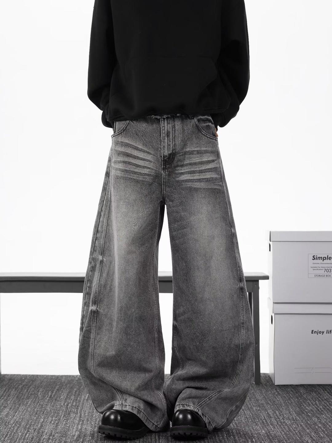 StyleCast x Revolte Men Wide Leg Mid-Rise Light Fade Jeans - Image 1