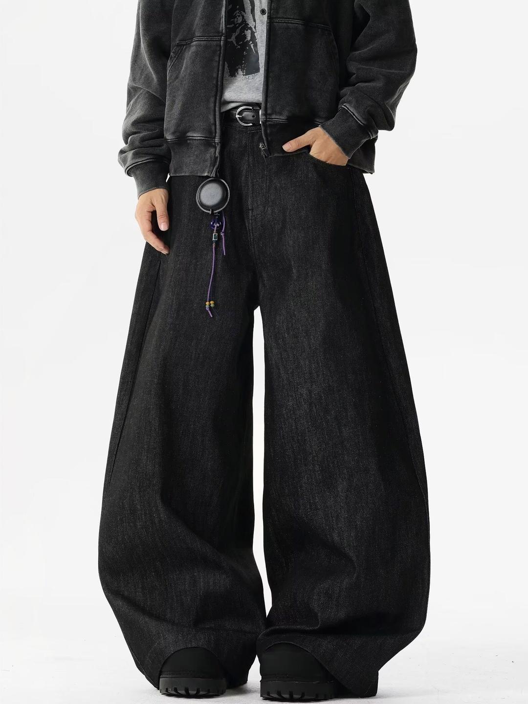 StyleCast x Revolte Men Wide Leg Mid-Rise Light Fade Jeans