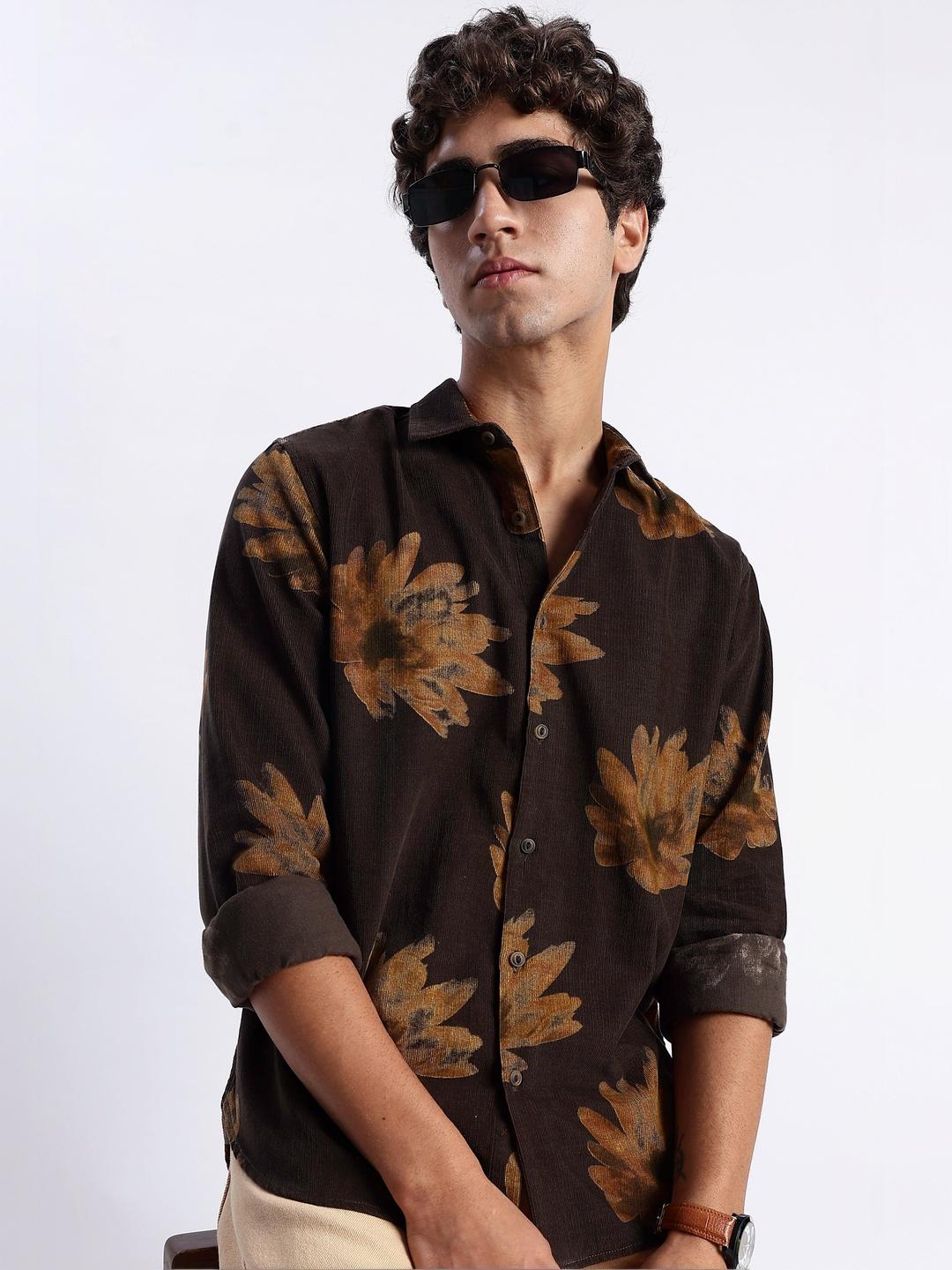 HERE&NOW Men Slim Fit Floral Printed Casual Shirt - Image 1