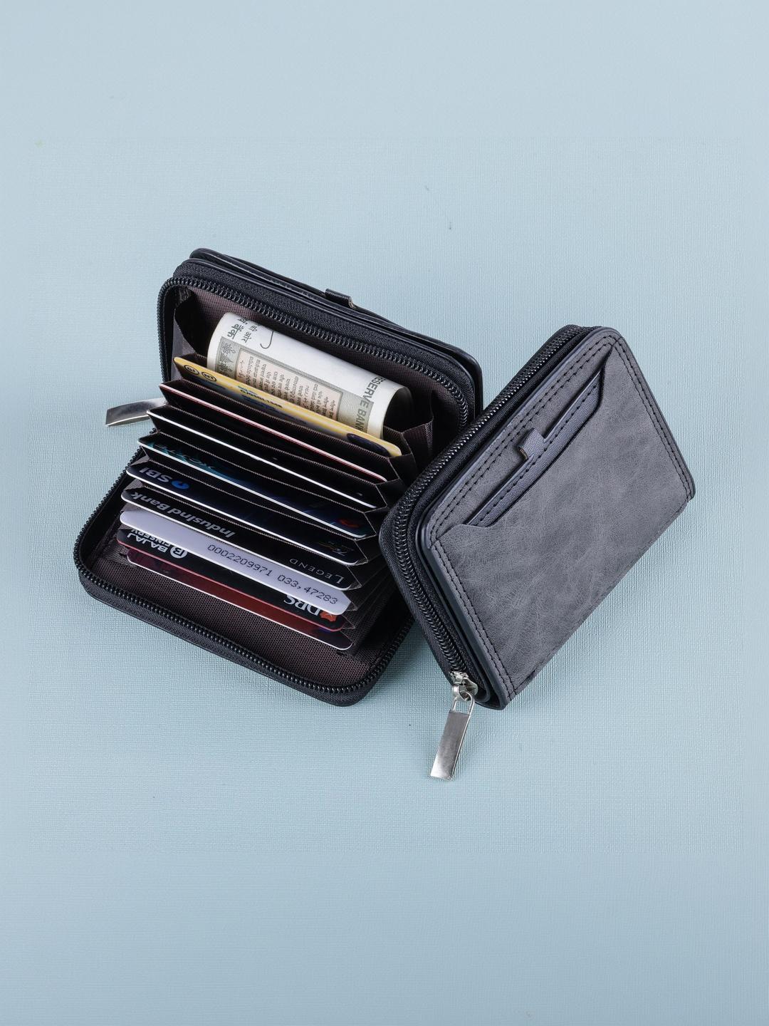 leitire Buy LAKSH Unisex Textured Zip Detail Leather Zip Around Wallet