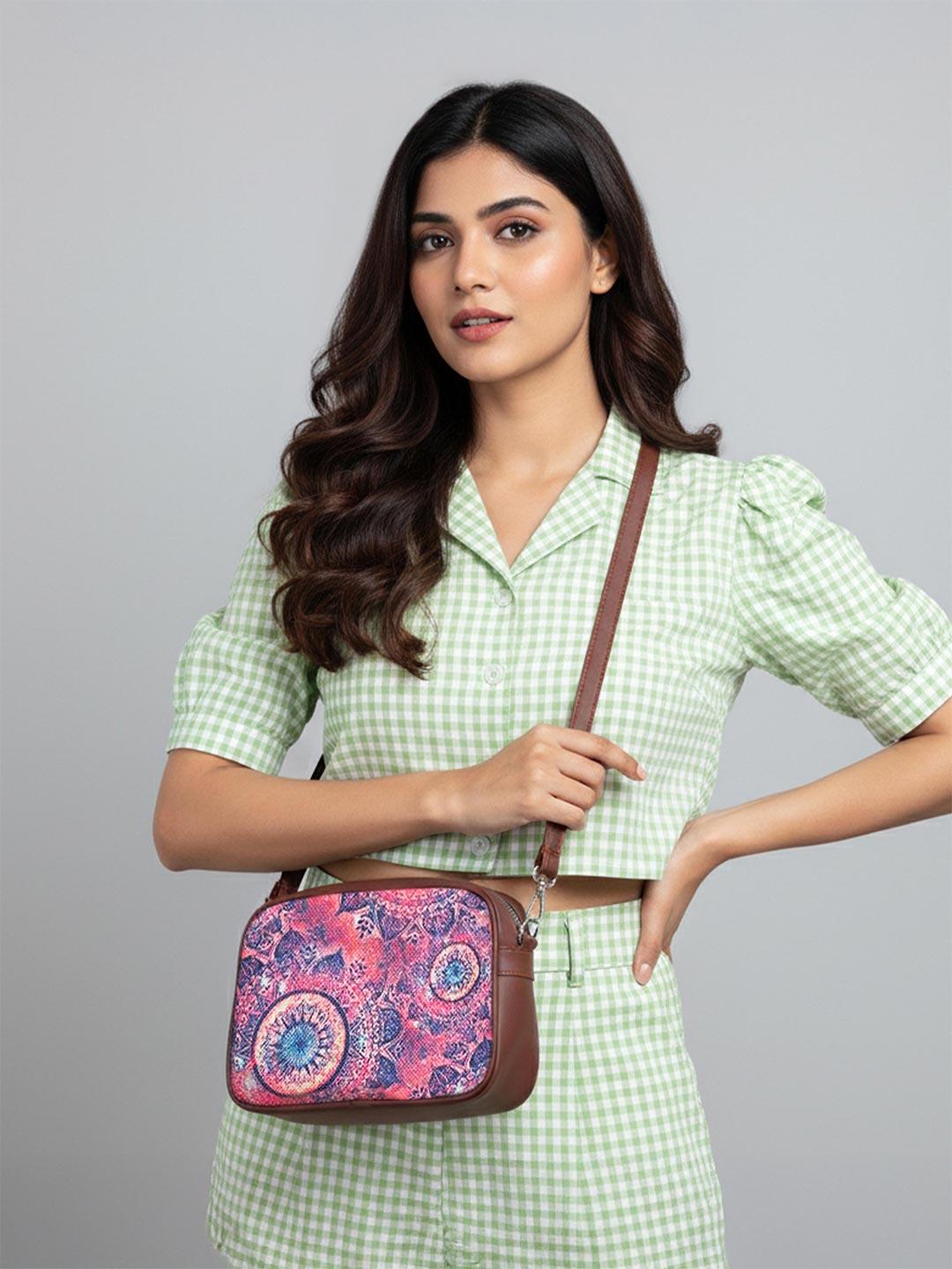 Buy ZOUK Pink & Navy Blue Space Chakra Woven Design Handcrafted