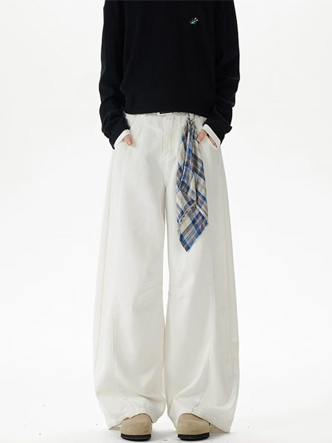 StyleCast x Revolte Men Wide Leg Mid-Rise Light Fade Jeans