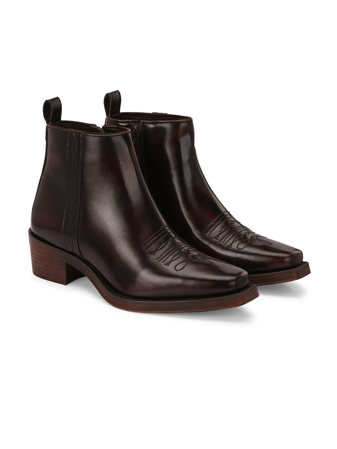 Delize Men Casual Cowboy Ankle Boots