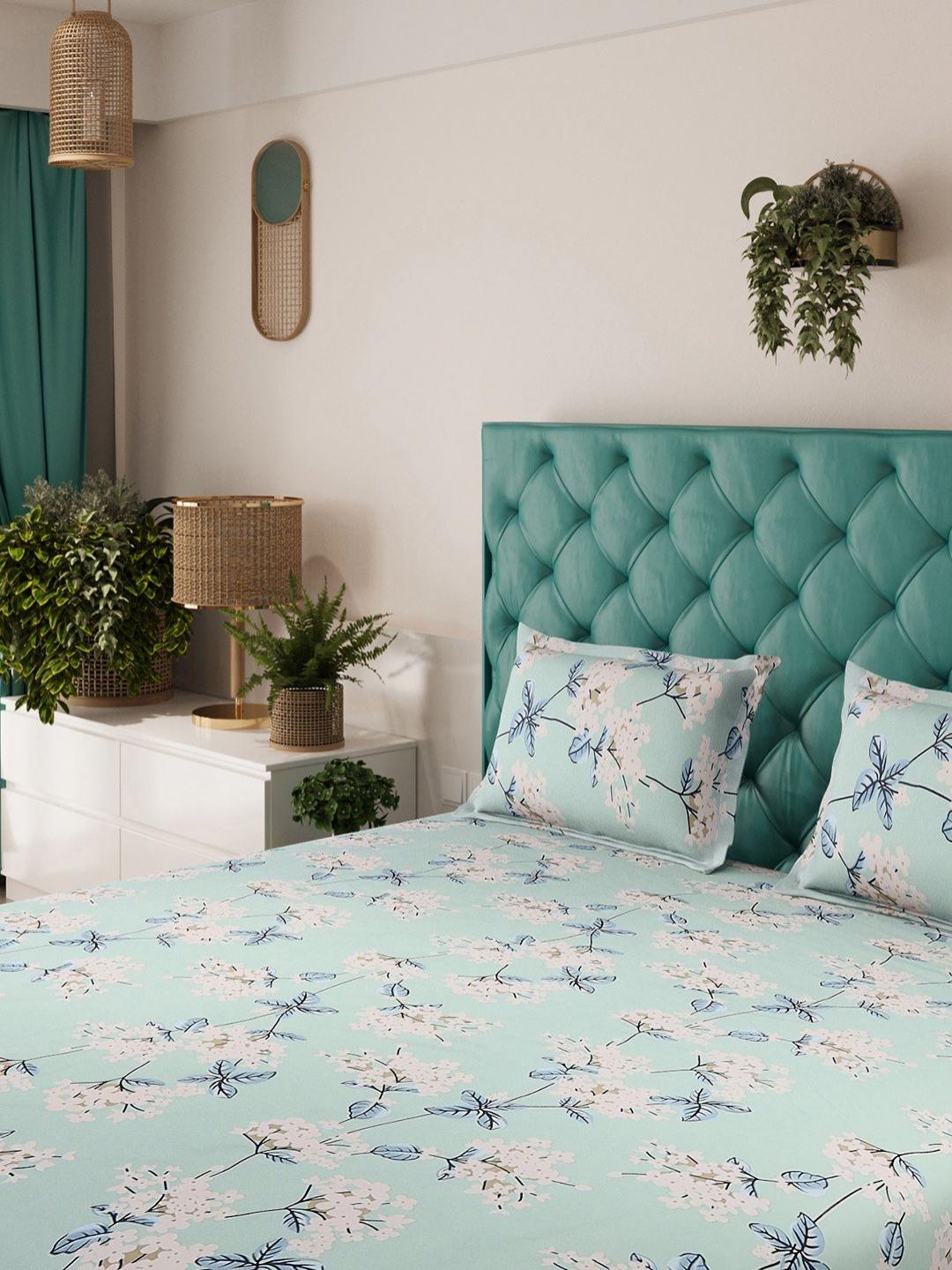 Buy Status Value Aspire Green Floral Microfiber 144 TC King Coarse