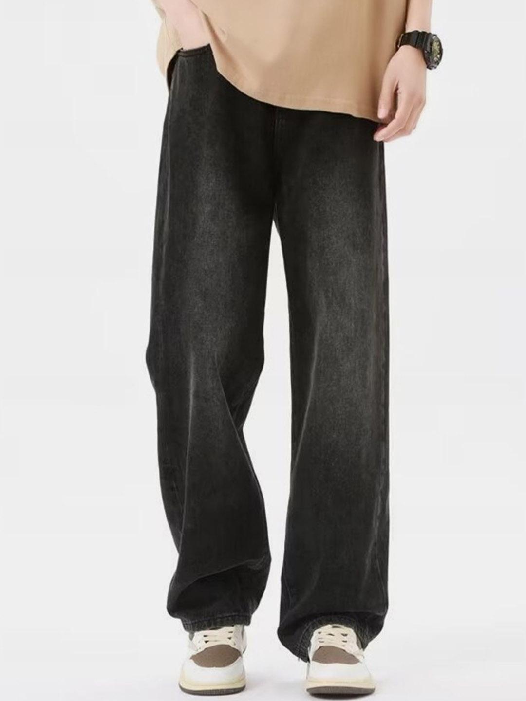 HERE&NOW Men Mid-Rise Light Fade Cotton Baggy Jeans