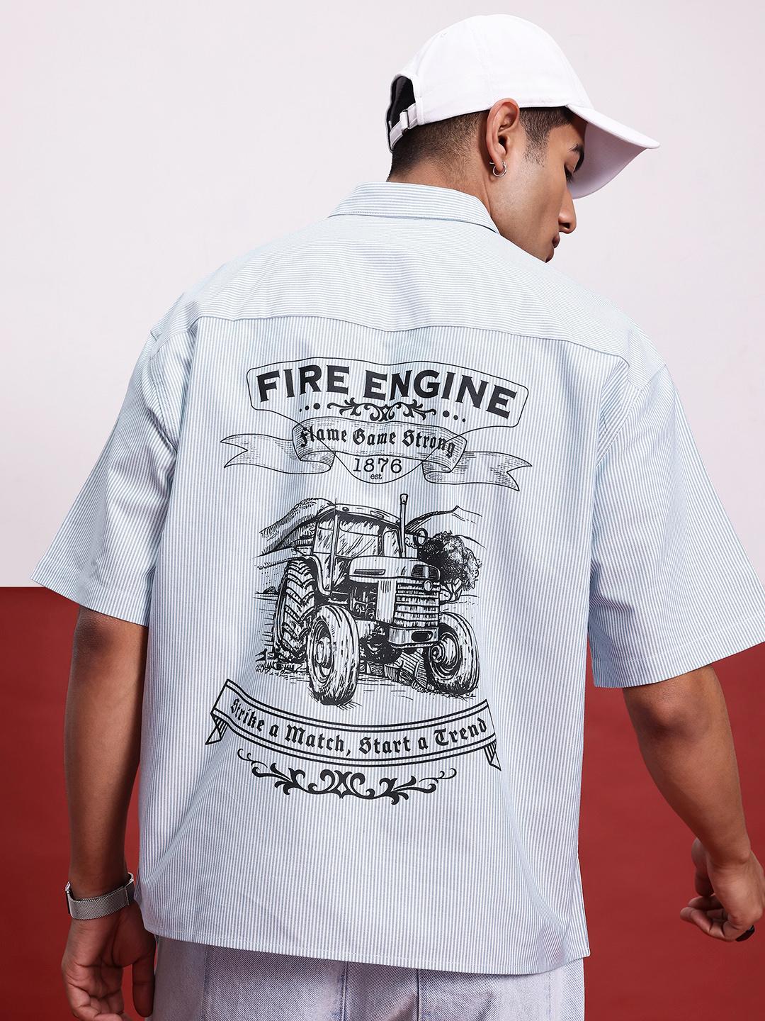 Buy glitchez Graphic Printed Striped Drop-Shoulder Sleeves