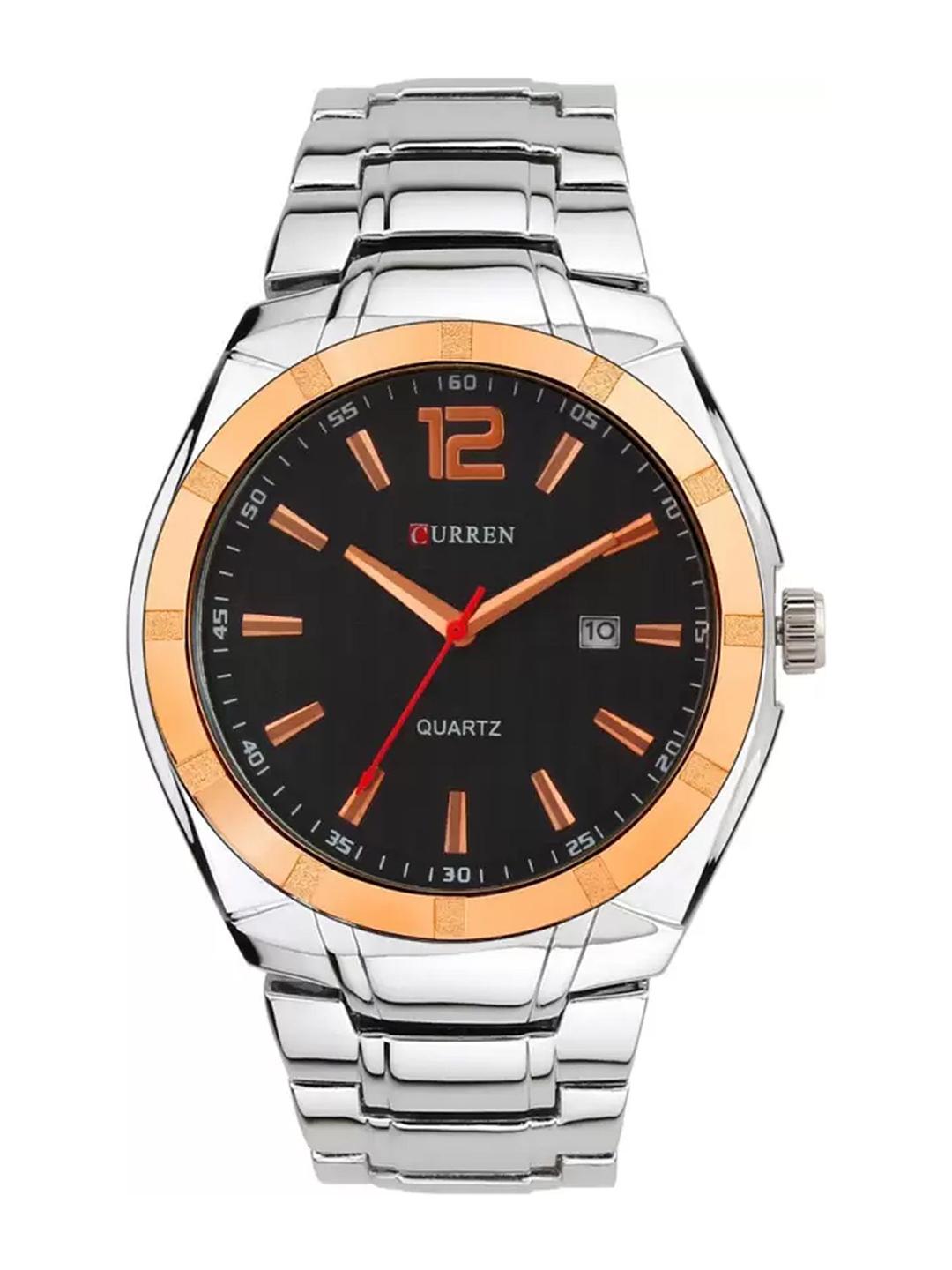 Buy Curren Men Brass Dial Stainless Steel Bracelet Style Straps