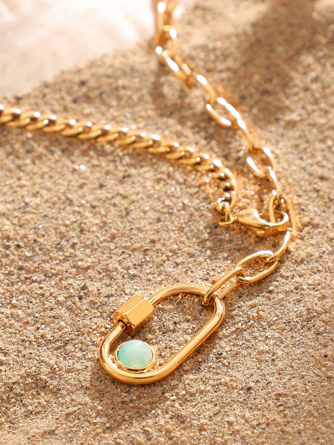 French Accent Men Gold-Plated Lazuli Chain