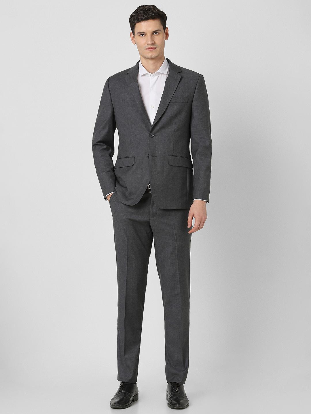 Peter England Elite Checked Slim-Fit Suit - Image 1