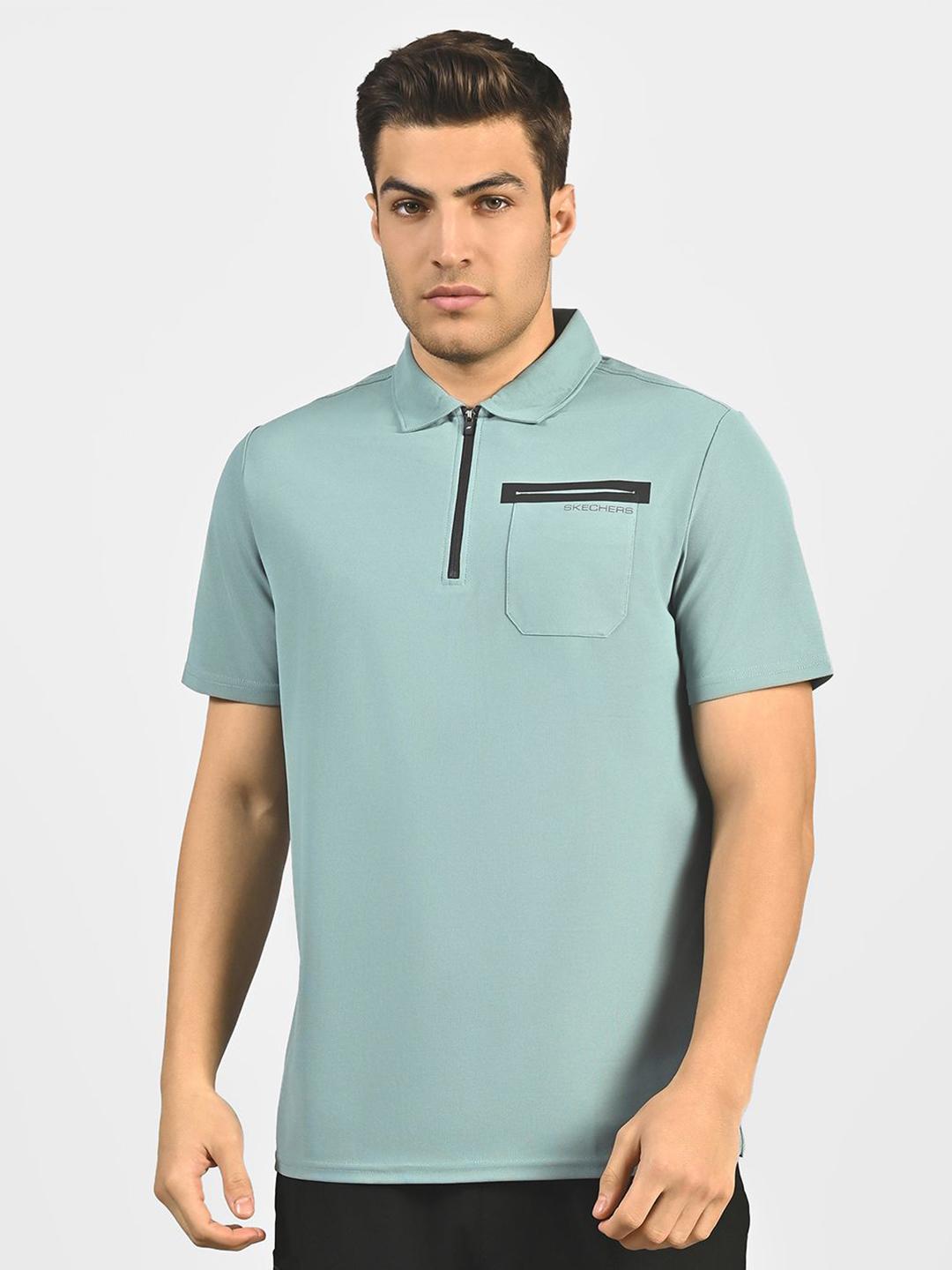 Buy Skechers Men Zip Closure Polo T-Shirt - Tshirts for Men