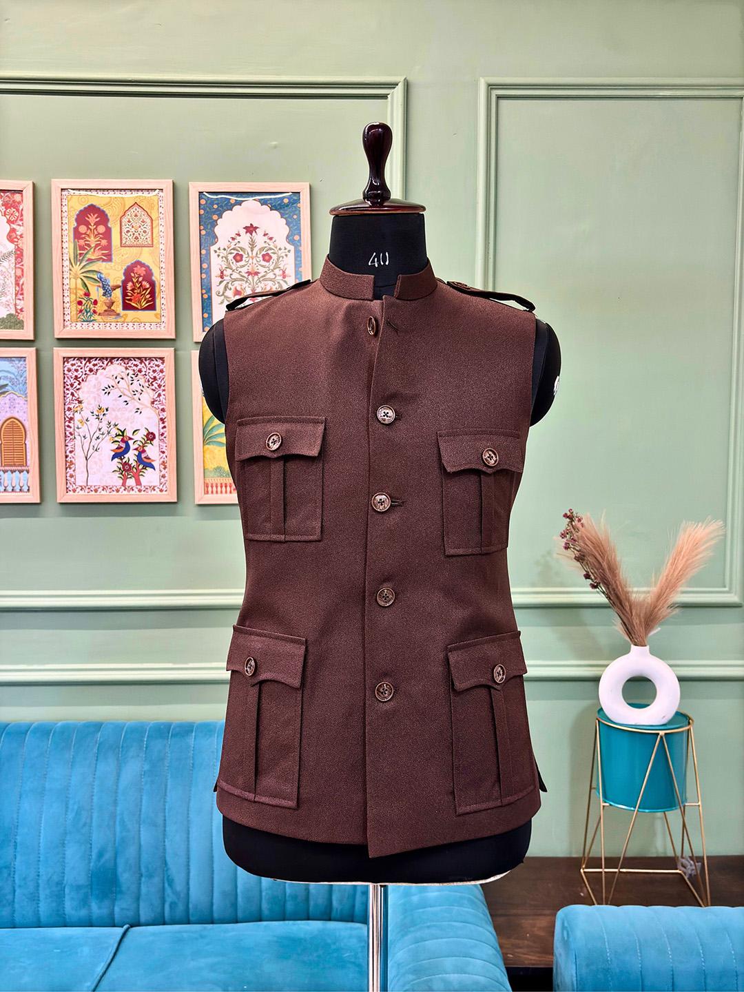 Buy JAIPURI CROWN Men Semi-Hunting Jackets - Coffee Brown