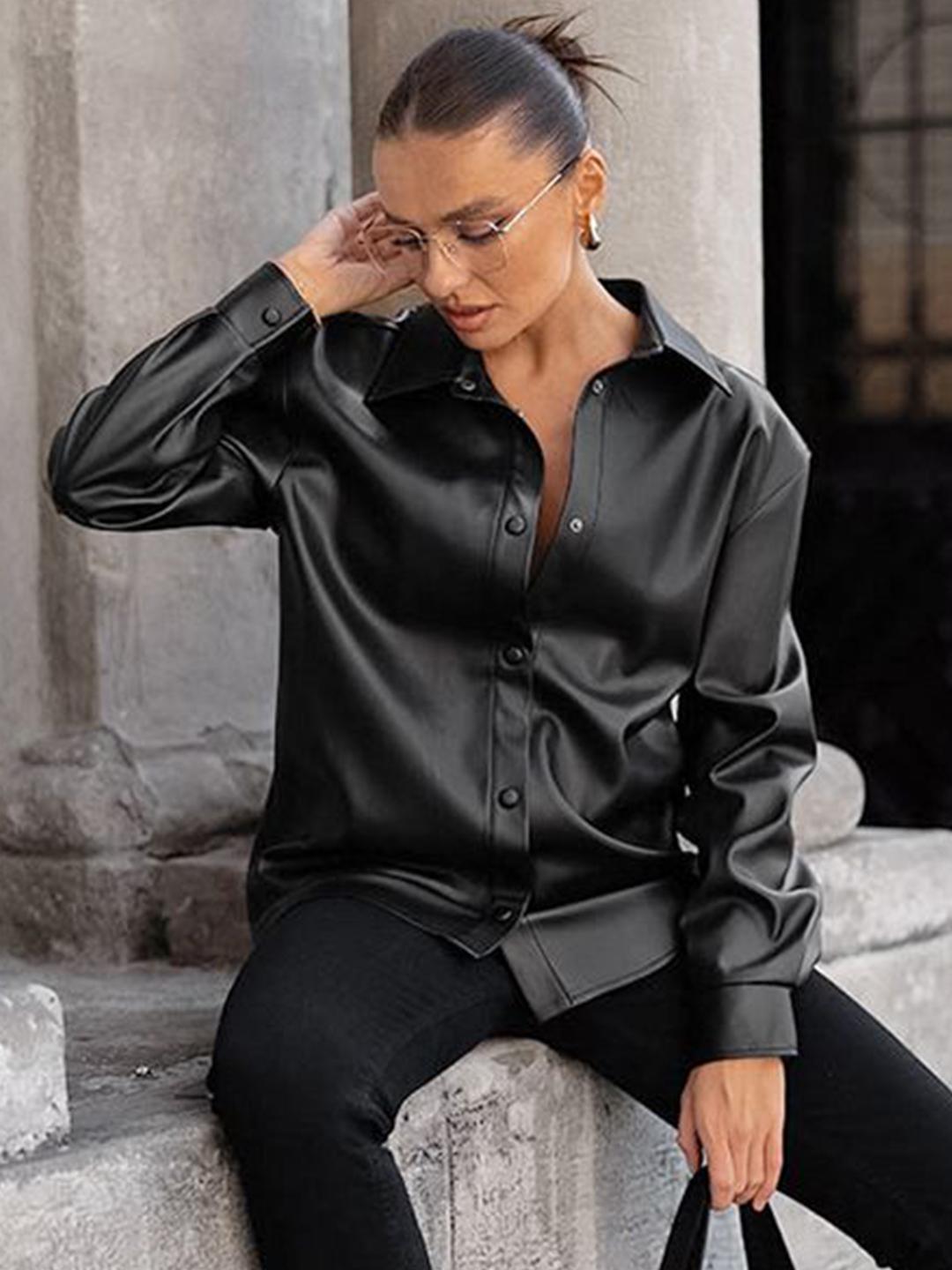 LAST NEST Fake Leather Shirt L レザーシャツ LAST NEST LEATHER SHIRTS