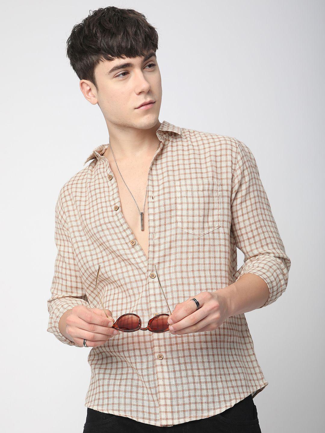 VASTRADO Men Classic Fit Checked Cotton Shirt