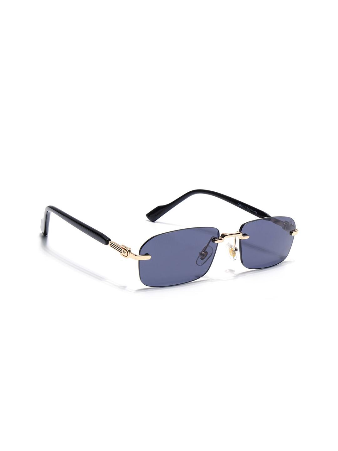 Voyage Unisex Black Rimless Rectangle UV Sunglasses - Image 1
