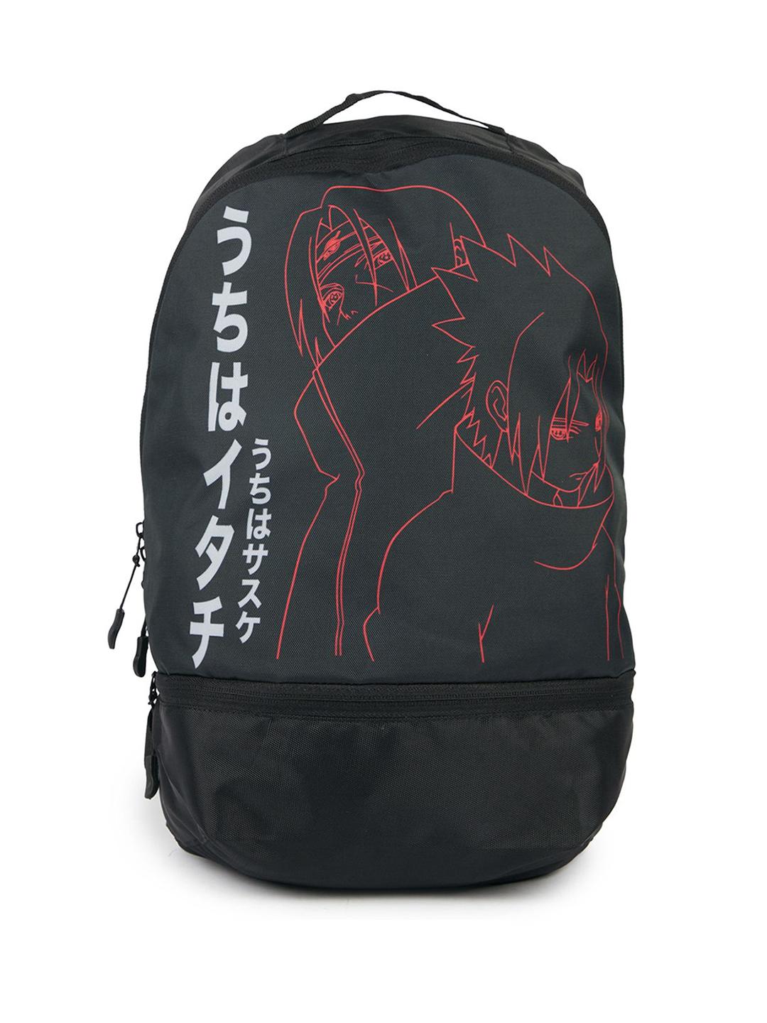 Bewakoof Unisex Official Naruto Merchandise Black Not Enough Hate Printed  Backpack